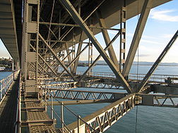 Below Auckland Harbour Bridge